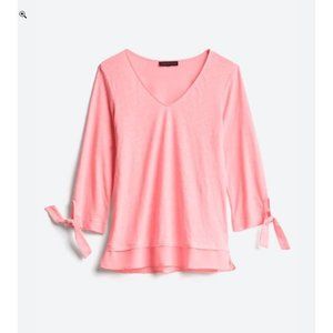 SANCTUARY Sylvie Linen Tie Sleeve Tee - Women's SIZE XS